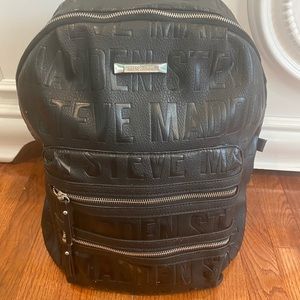 Black Steve Madden Logo Backpack